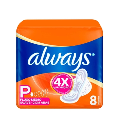 Absorvente Always Suave P Com Abas 8 unidades