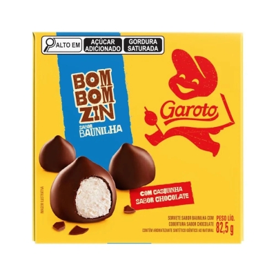 Sorvete Bombomzin Chocolate E Baunilha Garoto 82,5g