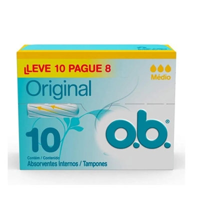 Absorvente O.b. Original Médio Leve 10 Pague 8