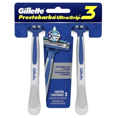 Barbeador Gillette Prestobarba Ultragrip 3 2 Unidades
