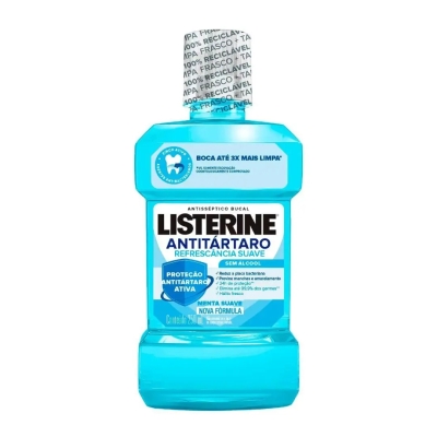 Enxaguante Antisséptico Bucal Listerine Antitártaro Zero Álcool Menta Suave 250ml