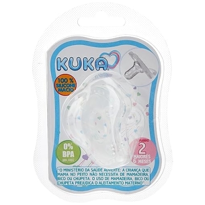 Chupeta Kuka Soft Comfort Redondo 2906 Tamanho 2 Transparente - 1 unidade