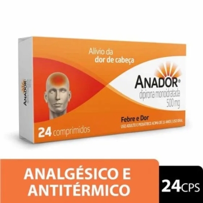 Anador Dipirona Monoidratada 500mg 24 Comprimidos