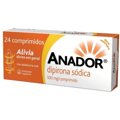 Anador Dipirona Monoidratada 500mg 24 Comprimidos