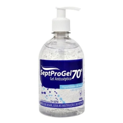 Álcool em Gel 70% SeptProGel não Oleoso Antisséptico para as Mãos com Pump 500ml