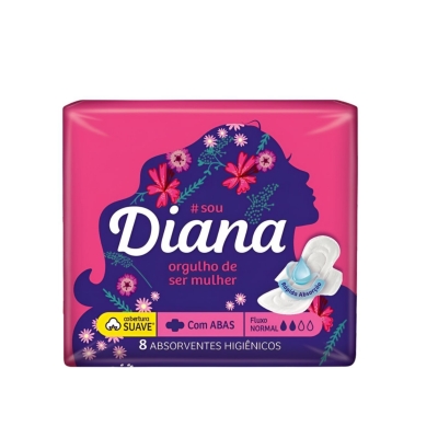 Absorvente Diana Suave Com Abas 8 Unidades