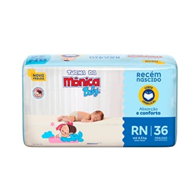 Fralda Turma Da Monica Jumbo RN 36 Unidades