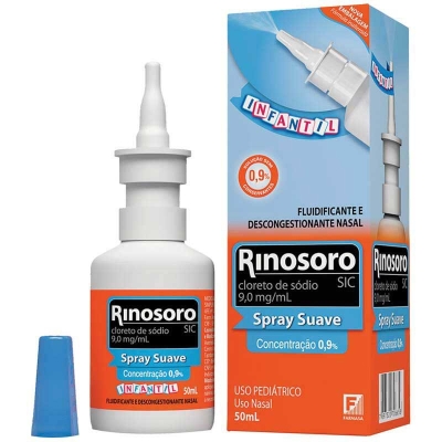 Rinosoro Cloreto de Sódio 90mg/ml Infantil Solução Nasal 50ml