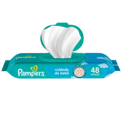 Lenço Umedecido Pampers Cuidado de Bebê 48 Unidades