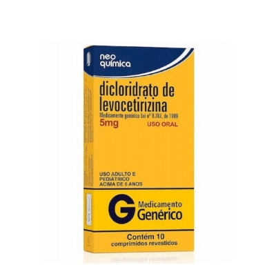 Diclor de levocetirizina 5mg 10 cpr g.neo quimica