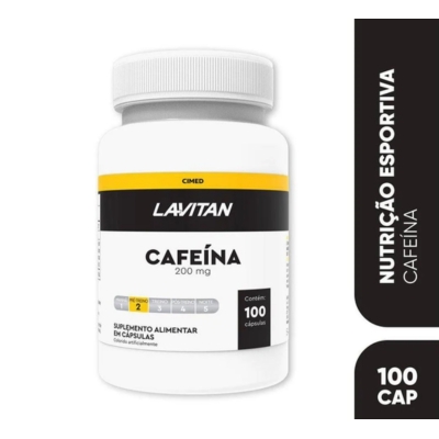 Cafeína Lavitan 200mg 100 Cápsulas