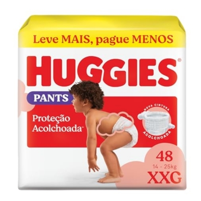 Fralda Huggies Pants Proteção Acolchoada XXG 48 Unidades