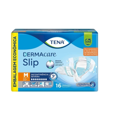 Fralda Geriátrica Tena Slip Dermacare M Absorção Intensa 16 unidades