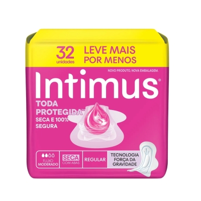 Absorvente Intimus Toda Protegida Cobertura Seca Com Abas 32 Unidades