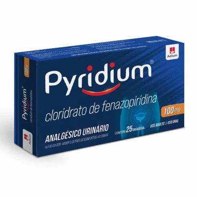 Pyridium Fenazopiridina 100mg 25 Drágeas