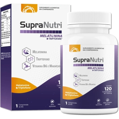 Suplemento Alimentar SupraNutri Melatonina + Triptofano 120 Cápsulas 