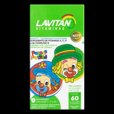 Lavitan kids 60 cpr sabor frutas