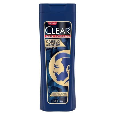Shampoo Anticaspa Clear Men Cabelo & Barba Limpa, Hidrata e Fortalece 200ml