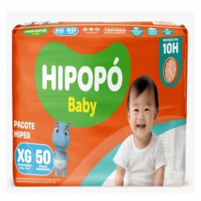 Fralda Hipopo Baby Hiper XG 50 Unidades