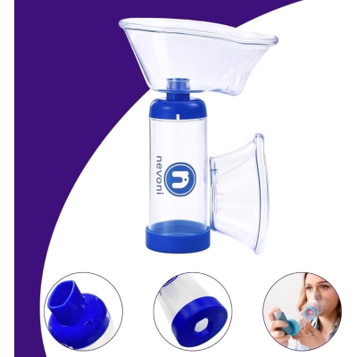 Esparçador Bi-valvulado para Inalador/Bombinha – Máscara Adulto e Infantil para Asma - Nevoni