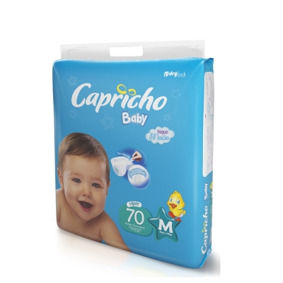 Fralda Capricho Baby Hiper M 70 Unidades 