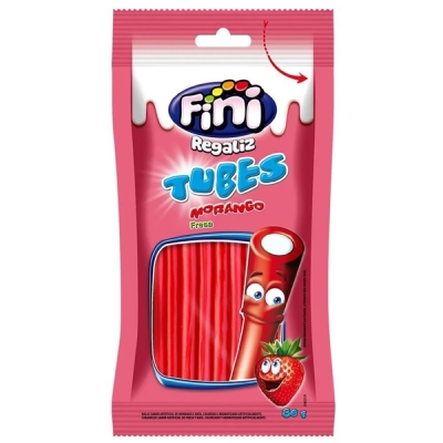 Bala fini tubes 80g morango