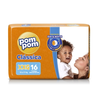 Fralda Pom Pom Classia Jumbo XXG 16 Unidades 