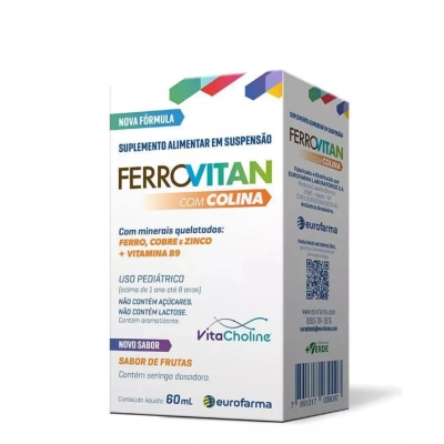 Ferrovitan Com Colina Sabor Frutas - 60ml