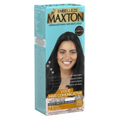 Tinta de Cabelo Permanente Maxton - 2.1 Preto Especial