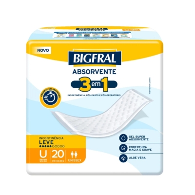 Absorvente Bigfral Tamanho Único Com 20 Unidades