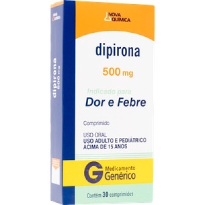 Dipirona Monoidratada 500mg 30 Comprimidos Genérico Nova Química