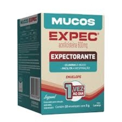 Mucos Expec 600mg 10 Envelopes 5g Sabor Laranja 