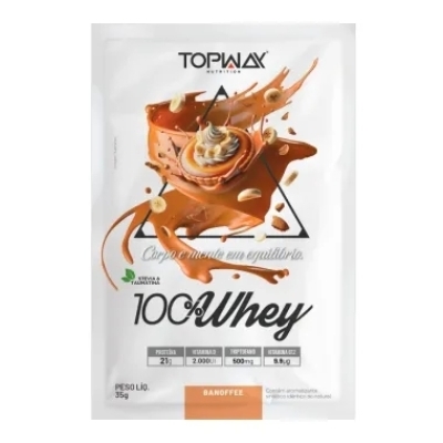 Whey Protein Topway 100% Concentrado Banoffee Sachê 35g 
