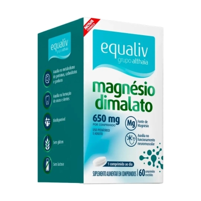 Magnésio Dimalato Equaliv 650 mg 60 Comprimidos