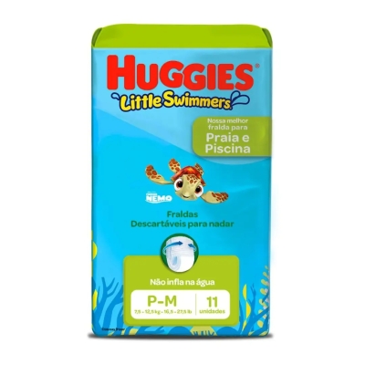 Fralda Huggies Little Swimmers Praia e Piscina P/M 11 Unidades 