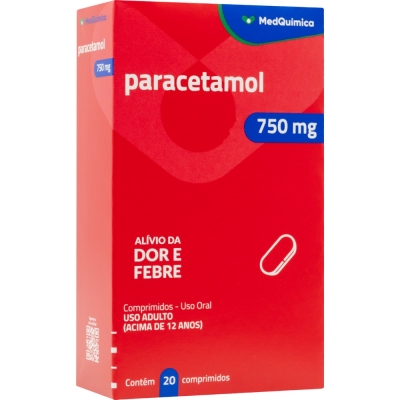 Paracetamol 750mg 20 Comprimidos Genérico Medquimica