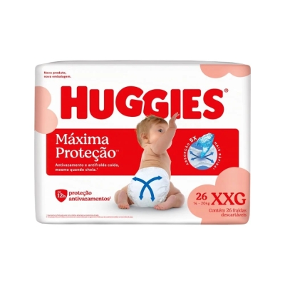 Fralda Huggies Máxima Proteção XXG 26 Unidades