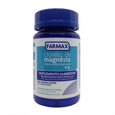 Cloreto de Magnésio P.A Farmax 700mg 60 Cápsulas Revestidas