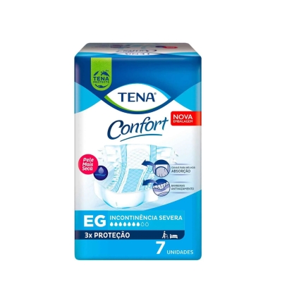 Fralda Geriátrica Unissex Tena Confort EG Absorção Intensa 7 unidades