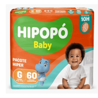 Fralda Hipopo Baby Hiper G 60 Unidades