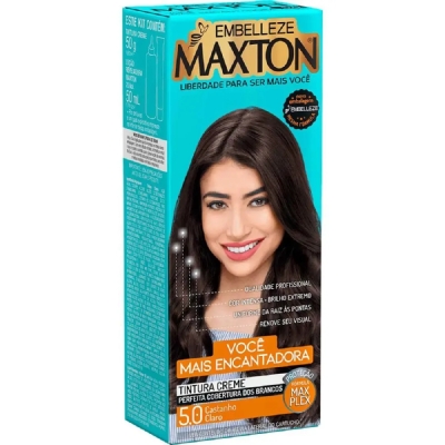 Tinta de Cabelo Permanente Maxton - 5.0 Castanho Claro