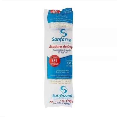 Atadura de Crepe Sanfarma 13 Fios 1 unidade com 10cm x 1,8 metros