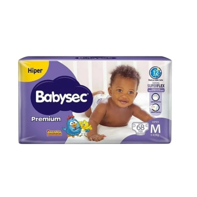 Fralda Babysec Galinha Pintadinha Premium Hiper M 68 Unidades