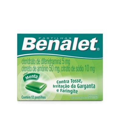 Pastilha Benalet Sabor Menta 12 Unidades