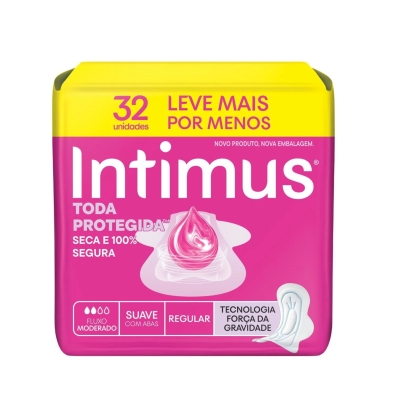 Absorvente Intimus Toda Protegida Cobertura Suave Com Abas 32 Unidades