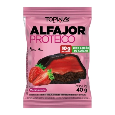 Alfajor Proteico 10g de proteína 40G Sabor Moranguinho - Topway