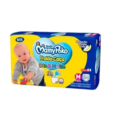 Fralda Mamypoko Calca Dia/Noite Mega M 34 Unidades