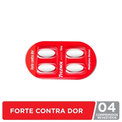 Tylenol Múltiplas Dores Paracetamol 750mg 4 Comprimidos