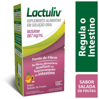 Suplemento Alimentar Lactuliv 667mg/ml Solução Oral Sabor Salada de Frutas 120ml
