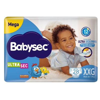 Fralda Babysec Galinha Pintadinha Ultrasec Mega XXG 28 Unidades 